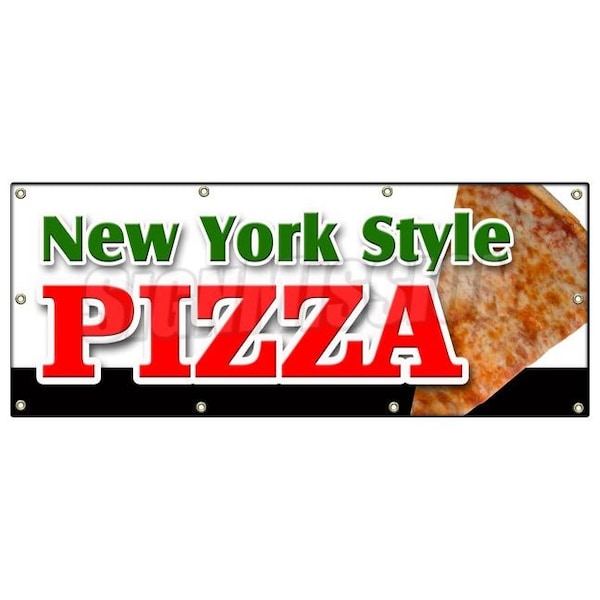 Signmission NEW YORK STYLE PIZZA BANNER SIGN by the slice take out carry pizzeria B-96 New York Style Pizza - main